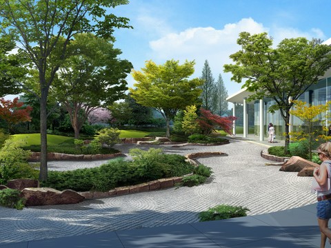  现代公园园林景观psd 