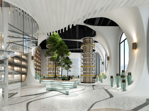  现代茶叶专卖店3d模型 