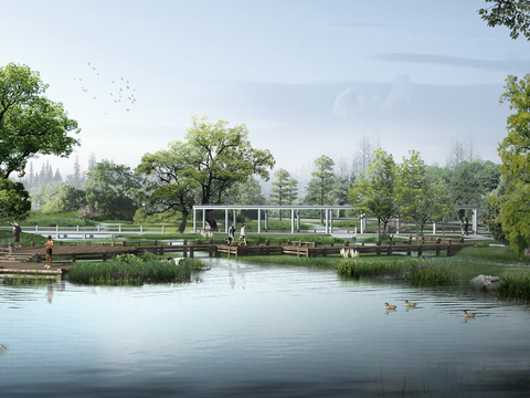  现代园林景观psd 