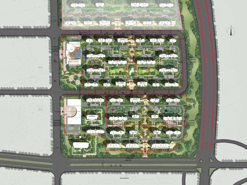  现代园林平面景观图psd 