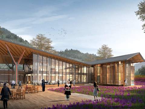  现代售楼处外观psd 