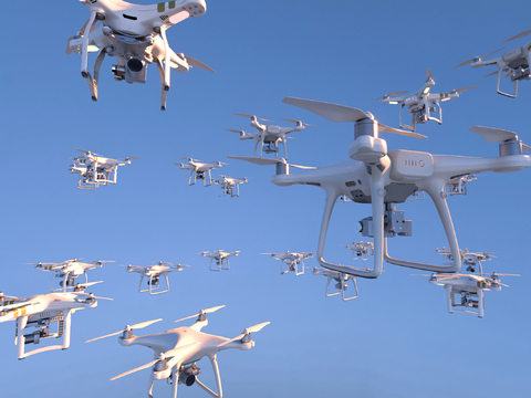  无人机 精灵飞机3d模型 