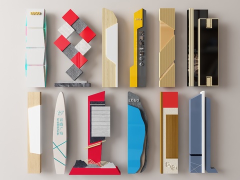  商业广场地标 指示牌 路标3d模型 