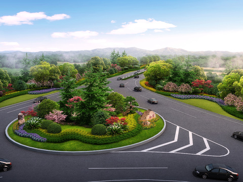  道路桥梁鸟瞰psd 