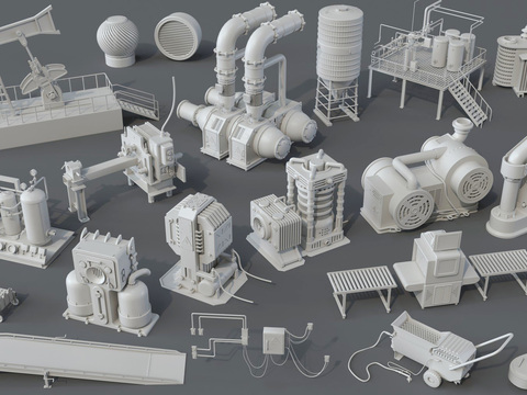  工业设备 发动机 发电机3d模型 