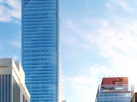  高层办公楼外观psd 