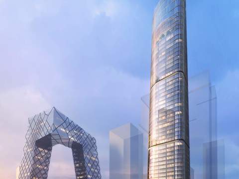  现代商业大厦建筑外观psd 