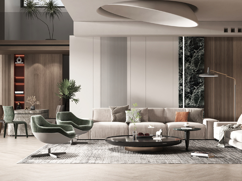  现代客餐厅3d模型 