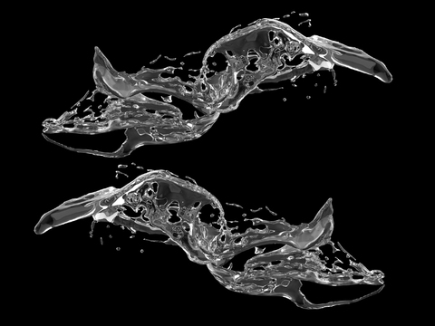  水花 浪花 水滴3d模型 