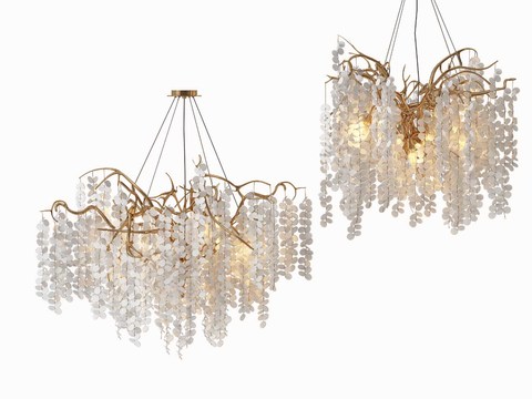  现代枝形水晶吊灯3d模型下载 奢华客厅餐厅装饰灯具设计 酒店大堂装饰 