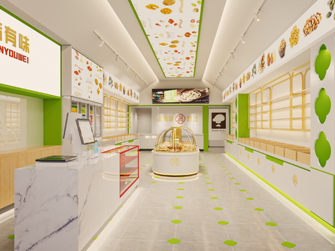  现代炒货店3d模型 