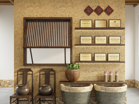  农家乐 民俗小品 荣誉墙3d模型 