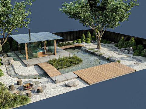  庭院 后院 院子 花园3d模型 