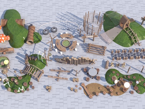  户外扩展器材 游乐设备3d模型 