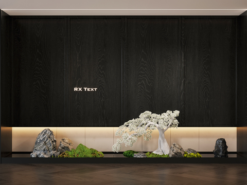  景观小品 植物造景 景观石3d模型 