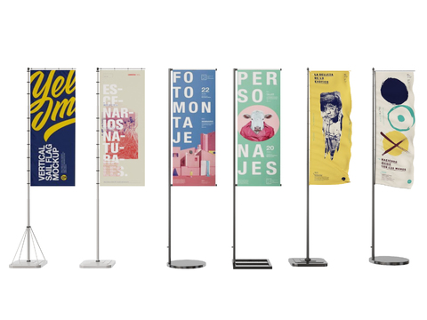  注水道旗 旗帜 刀旗3d模型 