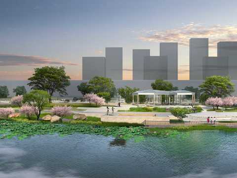  湿地公园景观psd 