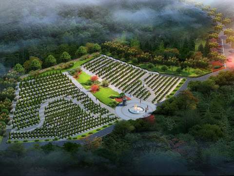  园林景观鸟瞰psd 