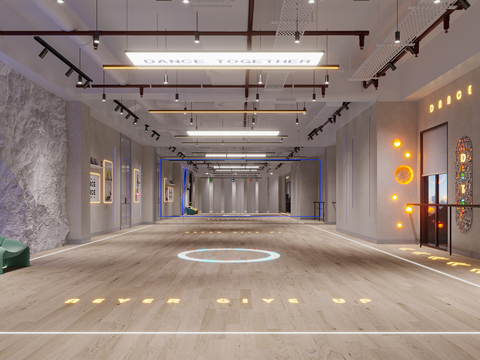  舞蹈教室 街舞排练室3d模型 