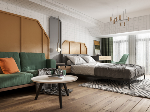  北欧公寓客餐厅3d模型 