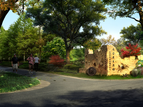  乡村道路桥梁psd 