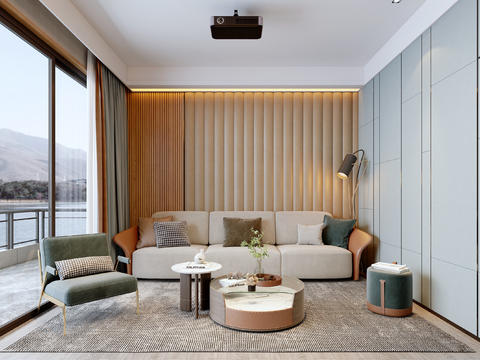  现代影视厅视听室3d模型 