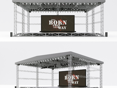  现代露天户外音乐舞台3d模型 