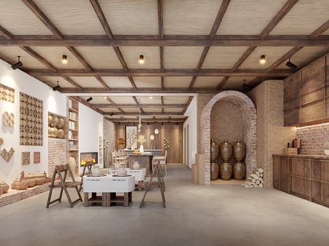  侘寂陶艺馆3d模型 