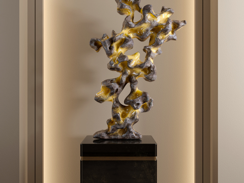  太湖石雕塑 石雕 玉石摆件3d模型 