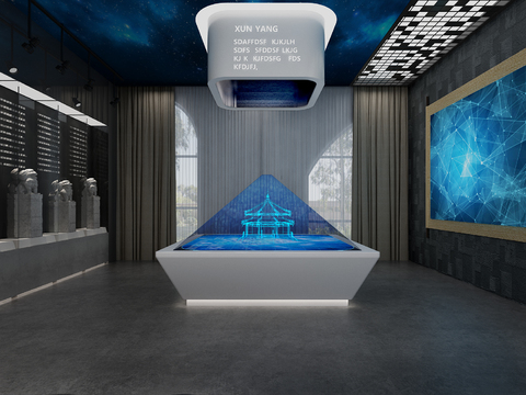  现代民俗博物馆展厅3d模型 