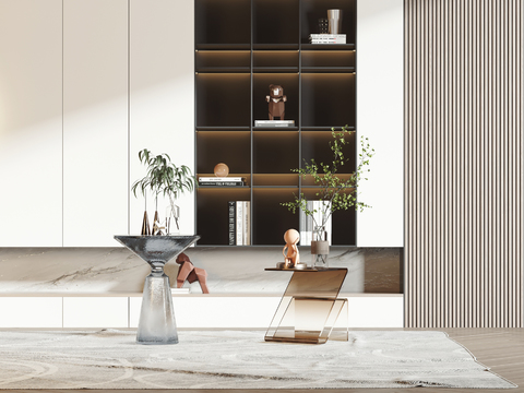 现代边几圆几3d模型