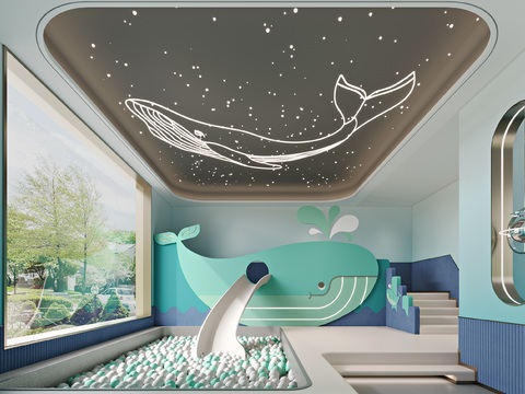  儿童娱乐区 泡泡池3d模型 