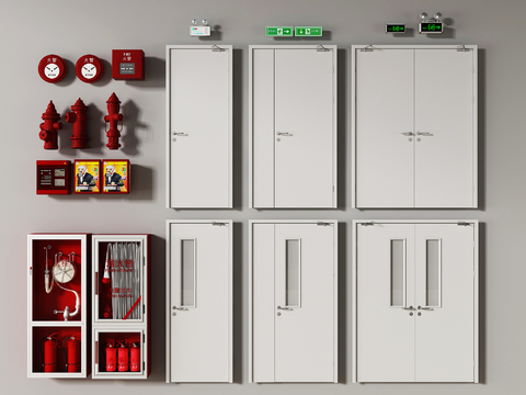  消防门 安全门 防火门 消防栓3d模型 