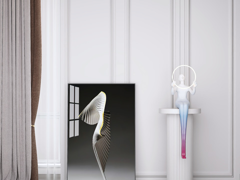  现代抽象雕塑摆件3d模型 