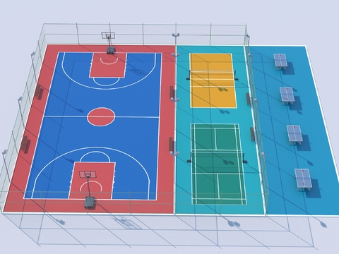  户外球场3d模型 