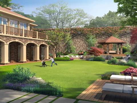  欧式别墅景观psd 