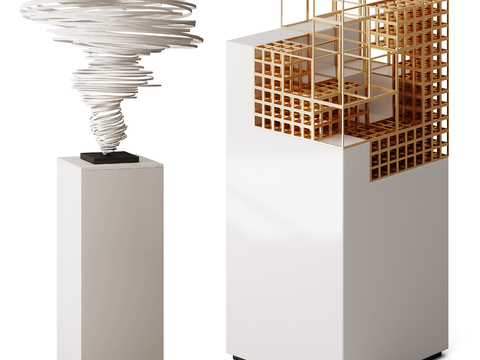  现代艺术抽象装置雕塑3d模型 