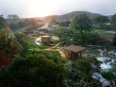  现代生态新农村园林景观psd 