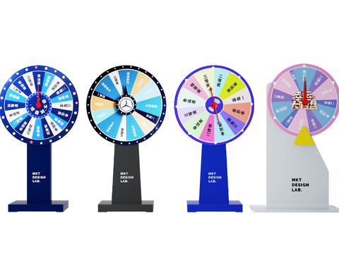  抽奖转盘 幸运大转盘3d模型 