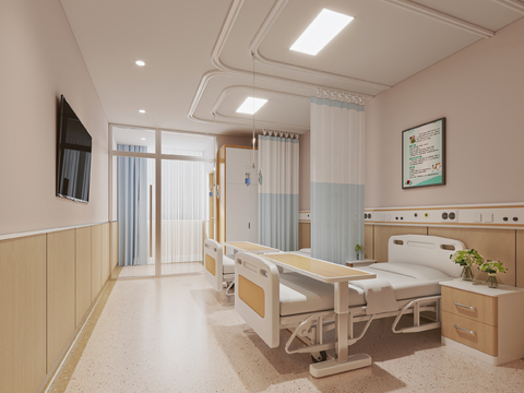  医院 病房3d模型 