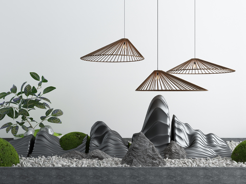  新中式庭院景观小品3d模型 