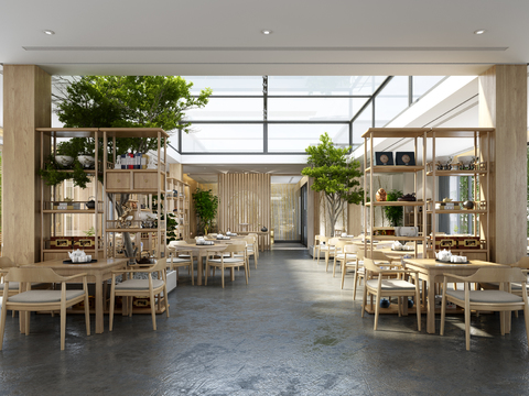  新中式茶楼3d模型 