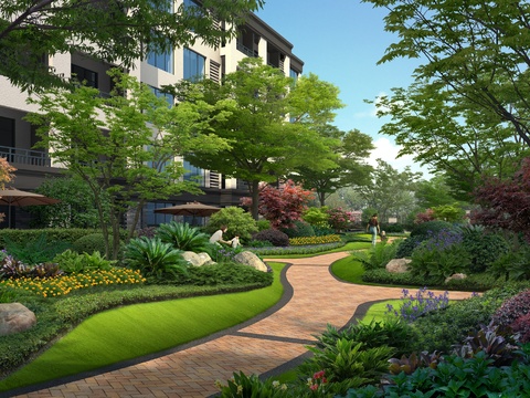  现代公园园林景观psd 