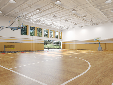  室内篮球场3d模型 