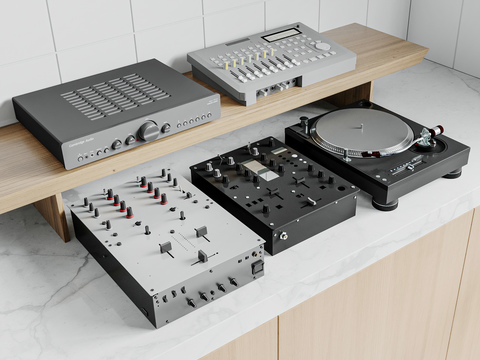  音乐声卡 调音设备 音控台3d模型 