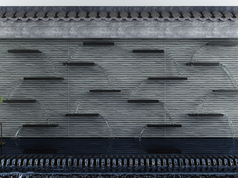  水景小品3d模型 