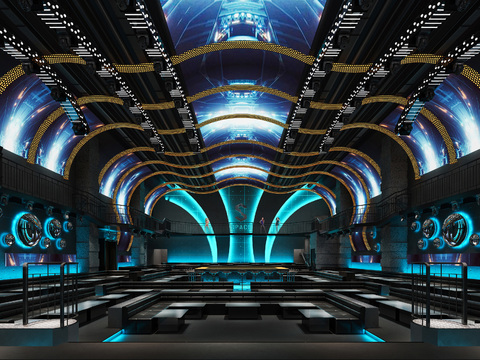  工业风酒吧3d模型 