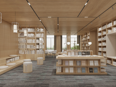  图书馆 阅读室3d模型 