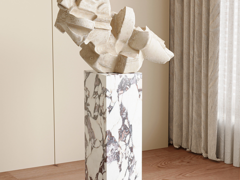  抽象雕塑 石头摆件3d模型 