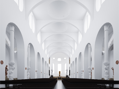  现代天正宗教教堂3d模型 